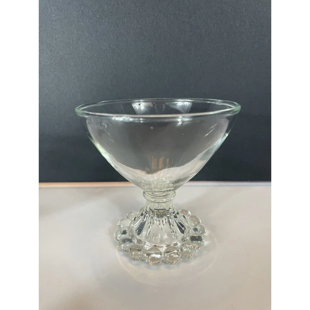 Vtg Anchor Hocking Glasses Berwick Boopie Clear Champagne Tall Sherbet Set 6